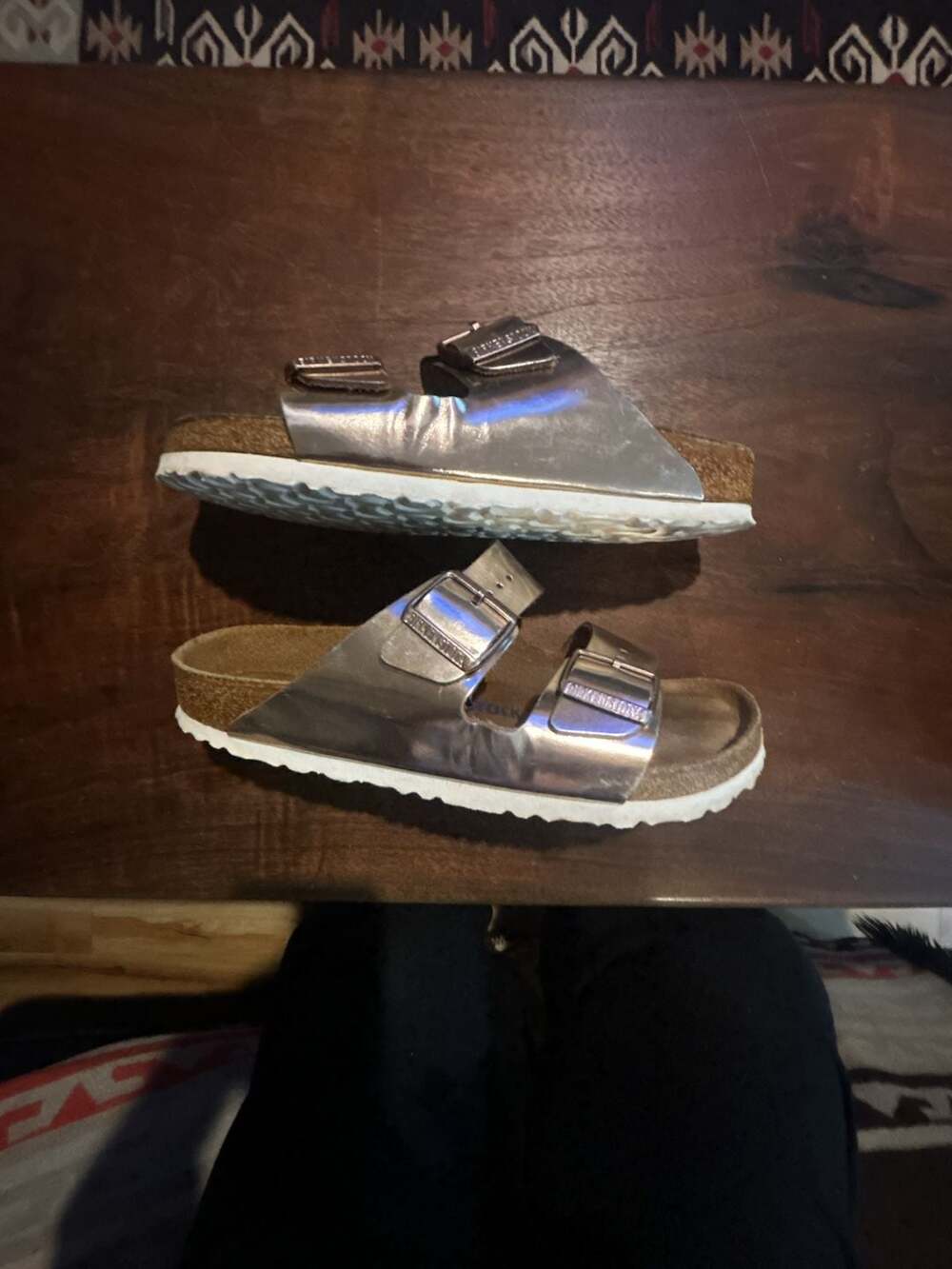 Birkenstock Arizona Soft Footbed Rose Gold Leather Sandals - Picture 7 of 11